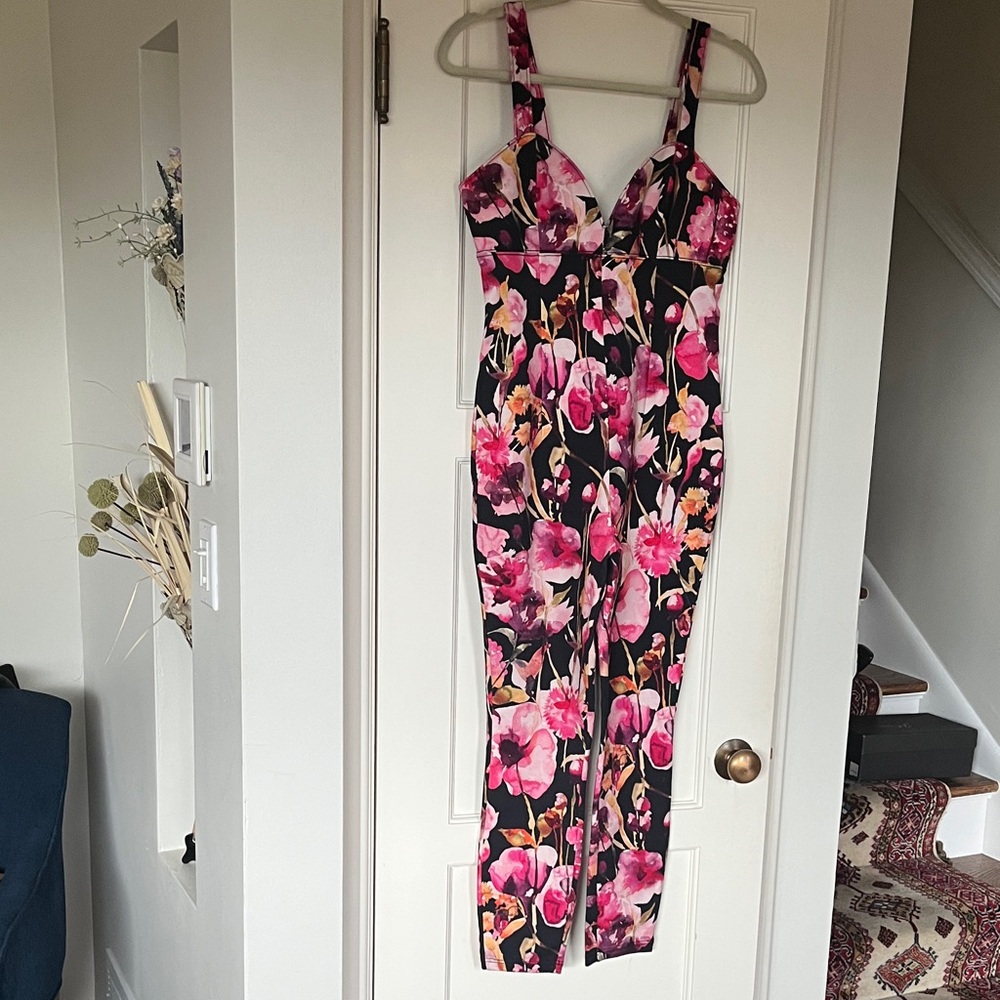 NWT Anthropologie floral Lycra jumpsuit